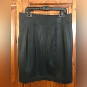 Vintage Nordstrom Classiques Entier Black Leather Pencil Skirt, Misses Size 16